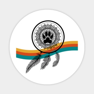 Dream Catcher Wolf Paw Rainbow Magnet